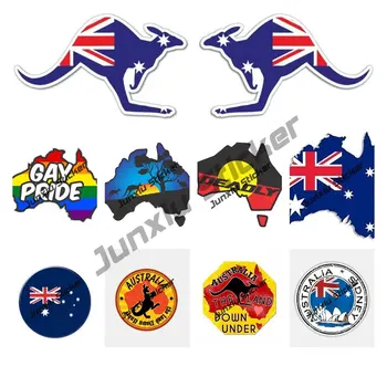 Avustralya Bayrağı Vinil Çıkartması, Taktik Kanguru Sticker, Araçlar Araba Pencere Tampon Çizilmeye Dayanıklı Güneş Koruyucu Dekorasyon