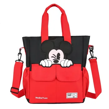 Disney Mickey Çocuk Çantası omuzdan askili çanta Taşıma Crossbody Çanta Büyük Kapasiteli Sırt Çantası Karikatür Sevimli Mickey Mouse Öğrenci Sırt Çantası
