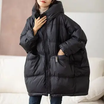 Kış Ceket kadın Yeni Kore Gevşek 90 Beyaz Ördek Aşağı Ceket İpli Yüksek Kaliteli Sıcak şişme ceket kadınlar 2023