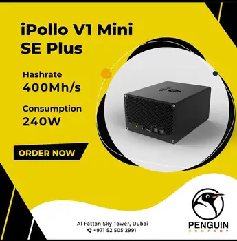 Satın 5 olsun 2 ücretsiz Yeni iPollo V1 Mini SE Artı Madenci 400 M 240 W PSU ile Hazır Stok Süper Sessizlik