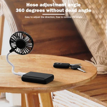 Hava Soğutucu Fan Taşınabilir Tak ve Çalıştır Yaz Soğutma Fanı USB Şarj Edilebilir Çok Açılı Ayar Sessiz Çalışma Ofis / Yurt