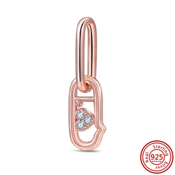 Yeni 925 Ayar Gümüş Charm Fit Orijinal Pandora Bilezik Açacağı Yılan Arsız Şeftali DIY Takı Çift Bağlantı Kadınlar İçin Boncuk