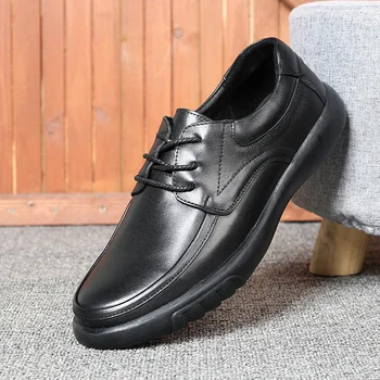 Yeni Stil Hakiki Deri Iş rahat ayakkabılar El Yapımı Dikiş Erkekler Dantel-up Flats Nefes Lüks Aşınmaya dayanıklı Tasarımcı Ayakkabı