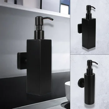 Çelik Siyah Duvara Monte Sabunluk Şişe Banyo Aksesuarları Kulesi şampuan ve losyon dispenseri, Ev Dekorasyonu için Mükemmel