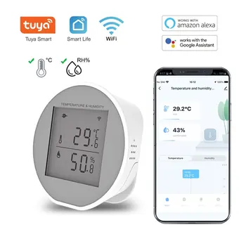 Tuya TY012 WİFİ Sıcaklık Nem Sensörü Kapalı Higrometre Termometre Dedektörü Akıllı Yaşam App Desteği Alexa Google Ev
