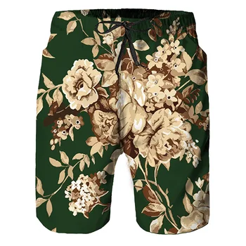 Yaz Yeni Erkek Rahat Şort Retro Klasik Baskı Pantolon Koşu Şort Aile Giyim Plaj Nefes Erkek Şort