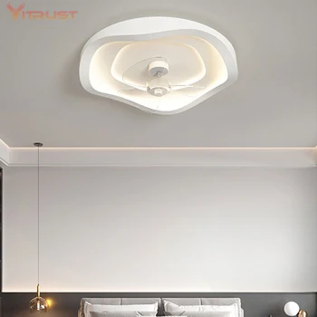 Modern Minimal tavan vantilatörü Lambası Düşük Profilli Bladeless Gömme Montaj Siyah Fan ışıkları Tavan Armatürleri Yatak Odası Oturma Odası için
