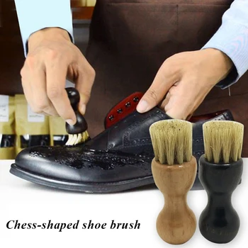 Parlatıcı Fırça Çok Fonksiyonlu Domuz Kıl Fırçalar Taşınabilir Deri Ayakkabı Malzemeleri Ev Temizlik Aracı Mini Ahşap Saplı