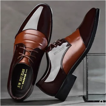 Moda Iş Elbise erkek ayakkabısı Resmi elbise Ayakkabı Üzerinde kayma Erkek Oxfords Ayakkabı Yüksek Kaliteli deri ayakkabı erkek mokasen ayakkabıları