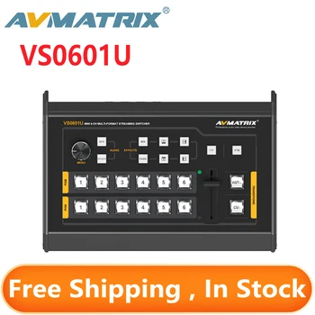 AVMATRIX VS0601U Mini 6CH 4 × SDI ve 2×HDMI Girişleri 1 × USB Tip-C Çıkışlı ve GPIO Arabirimli Çok Formatlı Akış Değiştirici