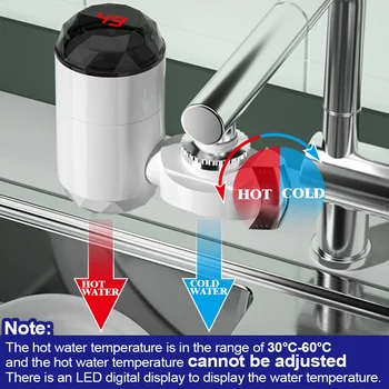 Elektrikli su ısıtıcı Sıcaklık Göstergesi ile Mutfak için Anında İsıtma Musluk ısıtıcı haznesiz su ısıtıcı su ısıtıcı AB Tak Bir