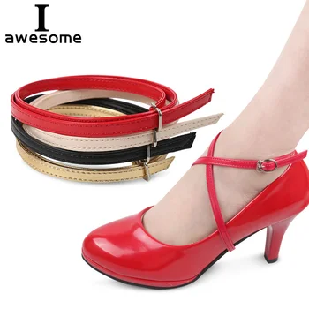 Moda Tasarımı 1 Çift Charm Kadınlar Uygun PU Deri Ayrılabilir Ayakkabı Kemer Ayak Bileği Ayakkabı Kravat Bayan Çapraz Kayış Dantel Bant