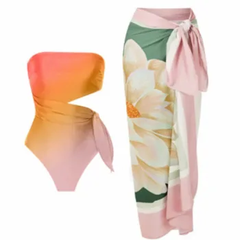 Tek Parça Mayo Kadınlar Cover Up Çiçek Mayo Monokini Beachwear 2023 Yeni Lüks Zarif Brezilyalı Plaj Mayo