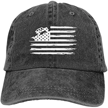Amerikan Bayrağı şoför şapkası Ayarlanabilir ABD Bayrağı Araba beyzbol şapkası Sıkıntılı Retro Yıkanmış Erkekler Kadınlar için Denim Yetişkin Unisex
