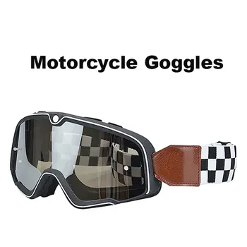 Motosiklet gözlüğü Gözlük Retro Motokros Gözlük Scooter ATV Kayak Güneş Gözlüğü kaymaz Kemer Anti-Uv Yarış Dişli PC ve TPU