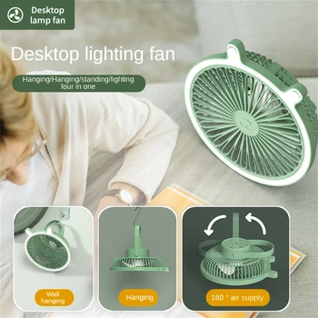 Fan Usb masa fanı 3rd Vites Ayarı Ultra sessiz Masaüstü Masaüstü Lamba Fanı Şarj Edilebilir Sirkülatör Mini Fan Gece Lambası İle