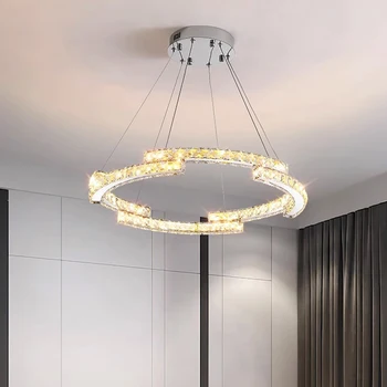 Modern LED kristal avize oturma odası kristal lamba yatak odası kristal ışık odası aydınlatma askılı restoran lambası ev dekor