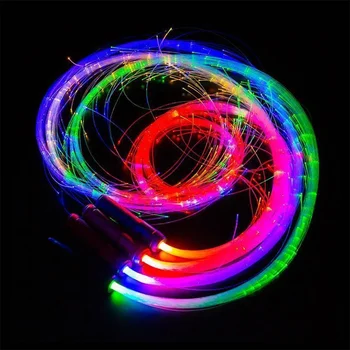 LED Fiber optik kırbaç USB şarj edilebilir optik el halat piksel ışık-up kırbaç akış oyuncak dans parti aydınlatması gösterisi için parti