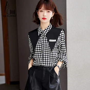 Kadın Giyim Kore Şık Moda Kadın Bluz 2023 Lüks kadın Bluz Gömlek ve Bluzlar Uzun Kollu Üst Gömlek Bayan