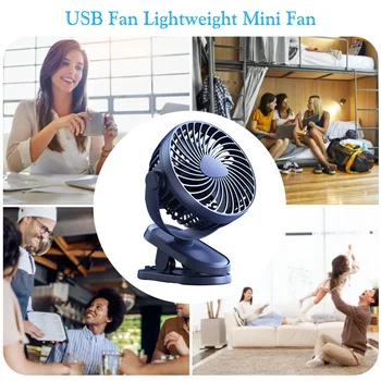 Sessiz Fan 3 Hız el fanı 1200mAh USB Klip masaüstü vantilatör Uzun Dayanıklılık Güçlü Soğutma Fanı 360 Derece Dönen Öğrenci için