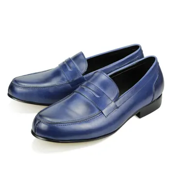 Rahat ayakkabılar Tasarımcı Loafer'lar Erkekler Retro Zarif El Yapımı Dikiş Yüksek Kalite Özel Ayakkabı Günlük Giyim Renk Mavi Comfotable Astar