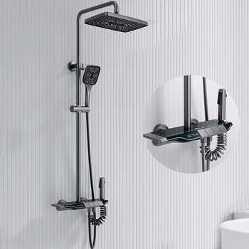 Termostatlı duş sistemi Duş başlığı Banyo seti banyo için Dijital Akıllı banyo Duş Seti Duvara Monte Yağış duş