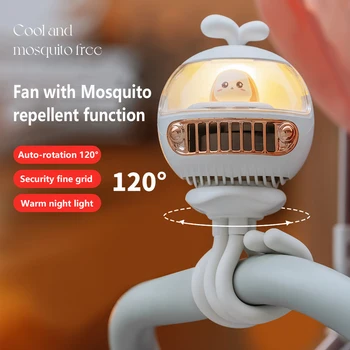 Taşınabilir Arabası Fan Bebek için USB Şarj Edilebilir 3600mAh Pil İşletilen Yaz Açık Kablosuz Kişisel Mini Bladeless Fan
