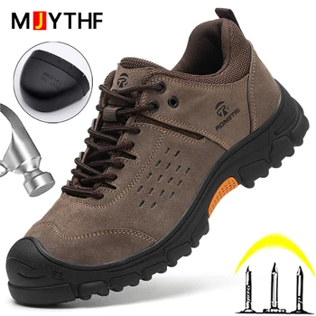 Anti-smash Yıkılmaz Ayakkabı Anti-delinme Güvenlik ayakkabıları Erkekler İş Sneakers Çelik Burunlu Koruyucu ayakkabı İş endüstriyel ayakkabı