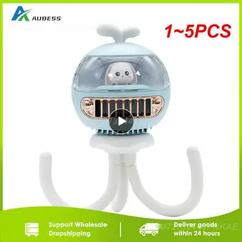 1 ~ 5 ADET Karikatür Güvenlik Bladeless Arabası Fan USB Şarj Edilebilir 3600mAh Pil Kumandalı Açık Taşınabilir Kablosuz Hava Soğutucu El