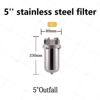 5 inç 10 inç 20 inç Tüm Ev Büyük Çaplı Paslanmaz Çelik su filtre yuvası 304sus filtre yuvası