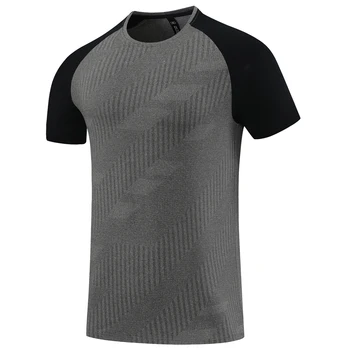 Erkekler Kuru Hızlı Kısa Kollu Spor Spor T Shirt Kas Spor Formaları Eğitim koşu tişörtü Nefes Spor Erkek Üstleri