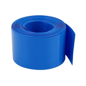 Keszoox 30mm düz genişlik 2M uzunluk PVC ısı borusu Shrink mavi 18650 Piller için
