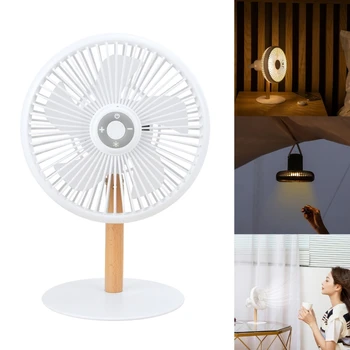 USB Powered masa fanı ile led ışık ve Uzaktan Kumanda Ev ve Ofis Kullanımı için Kamp Fan masa fanı Soğutma Fanı