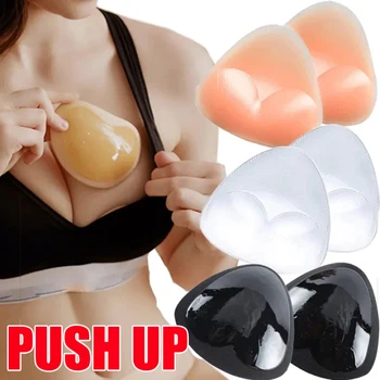 Silikon Sutyen Ekler Göğüs Pedleri Yapışkan Push-up Kadınlar Push Up Sütyen Fincan Kalın Meme Kapağı Yama Bikini Ekler mayo
