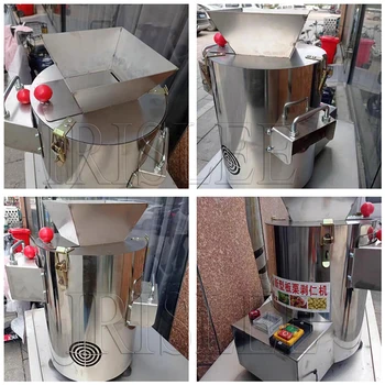 Elektrikli Kestane Sheller Ticari Otomatik Kestane Soyma Makinesi 12 Bıçak Bombardımanı Ve Soyma Kestane Artefakt