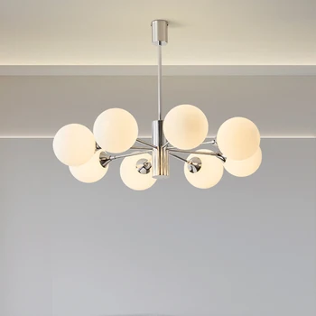 Modern LED Avize Tavan Avizeler Oturma Odası Yatak Odası Mutfak Beyaz cam top şeklinde asma lamba Ev Dekor Aydınlatma Fikstür