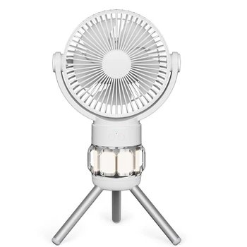 Şarj edilebilir Mini Fan USB Açık Kamp tavan vantilatörü led ışık tripod masaüstü standı Fan Bir