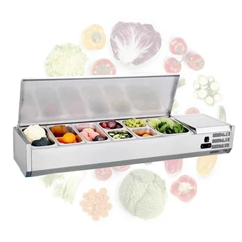 Ticari Masa Üstü Soğuk Soğutmalı Salata Sayacı Soğutucu salata barı Sayacı Ekran Buzdolabı Buzdolabı