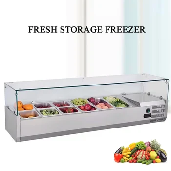 Ticari Masa Üstü Soğuk Soğutmalı Salata Sayacı Soğutucu salata barı Sayacı Ekran Buzdolabı Buzdolabı
