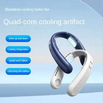 Taşınabilir Boyun Fanı USB Şarj Edilebilir Bladeless Fan 4000mAh Soğutma Yarı İletken Fan Giyilebilir Spor İçin