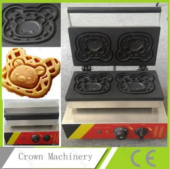 Ücretsiz Kargo Elektrikli küçük Ayı Waffle makinesi makinesi Belçika; Ticari Waffle makinesi demir