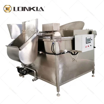 LONKIA Endüstriyel Otomatik Patates cipsi Fıstık Toplu Fritöz Makinesi Otomatik deşarj kızartma makinesi