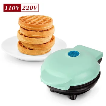 Mini Kahvaltı Makinesi dairesel Waffle Makinesi Dairesel Waffle Kek Makinesi Ev Mutfak Kahvaltı Makinesi Demir