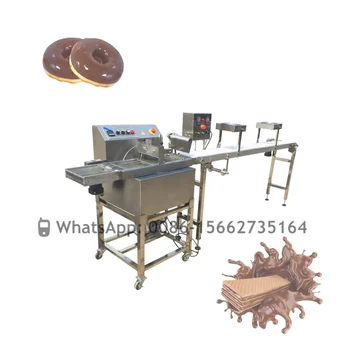 Çikolata Üretim Hattı için Otomatik 30kg Çikolata Kaplama Kaplama Çerez Gofret Temperleme Kaplayıcı Kaplama Makinesi