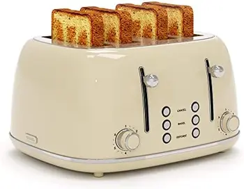 4 Dilim, Retro Paslanmaz Tost Makinesi 6 Ekmek Gölge Ayarları,1.5
