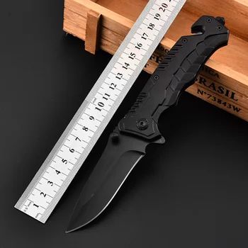 Mengoing Siyah Tanto Askeri Katlanır Bıçak Bıçak Titanizing Tam Çelik Klasik Kendini savunma Bıçaklar Açık Survival için