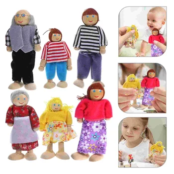 6 Adet aşınmaya dayanıklı çocuk oyuncak ev bebek dekoratif küçük bez sevimli Poseable çocuklar dekor
