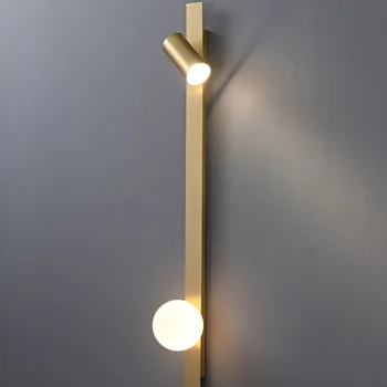 Yeni minimalist İskandinav tarzı bakır led duvar lambası, oturma odasının yanındaki otelin özelleştirilmiş duvar lambası için kullanılır