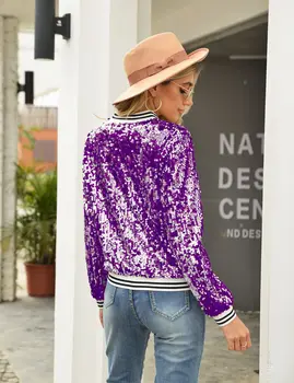 Giyim 2023 Pullu Ceketler Glitter Uzun Kollu Palto Zarif Bahar Dış Giyim Ofis Bayanlar Katı Streetwear Kadınlar İçin Doğum Günü
