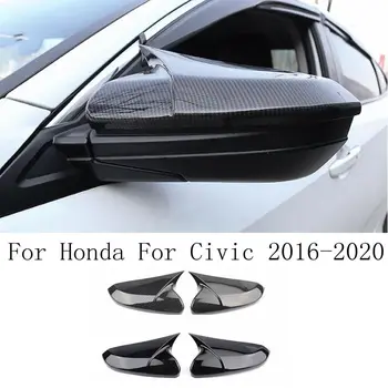 Parlak Siyah 2 adet Araba Yan Kapı Dikiz Aynası Kapağı Kapağı Eklenti Civic 2016-2020 İçin Honda İçin Araba dikiz aynası Kapağı Kapakları